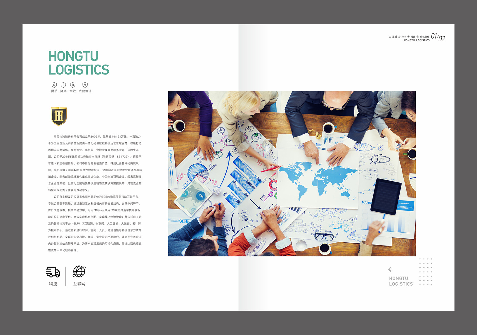 宏图物流公司介绍页画册设计