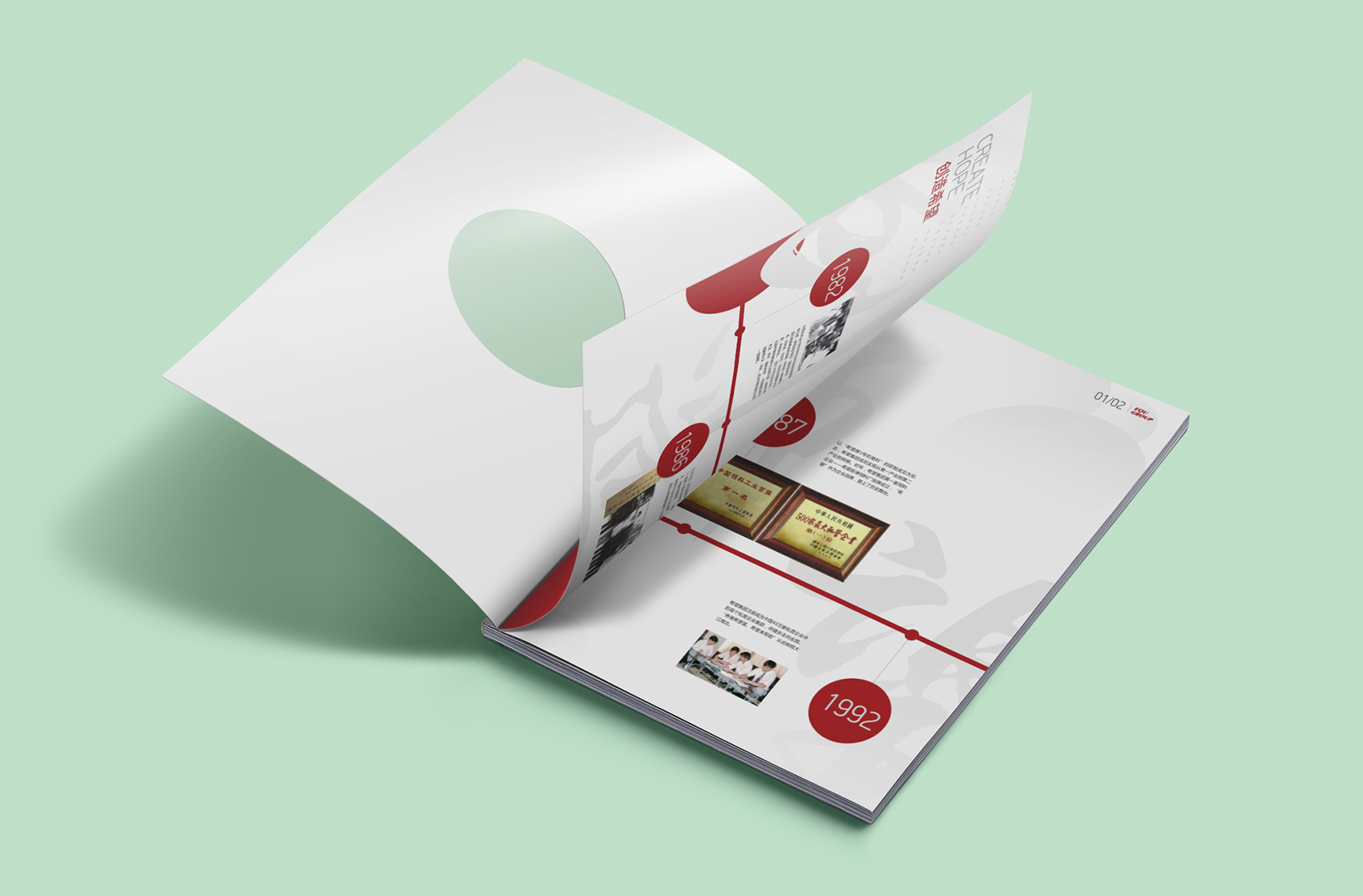 特驱集团画册发展历程页设计