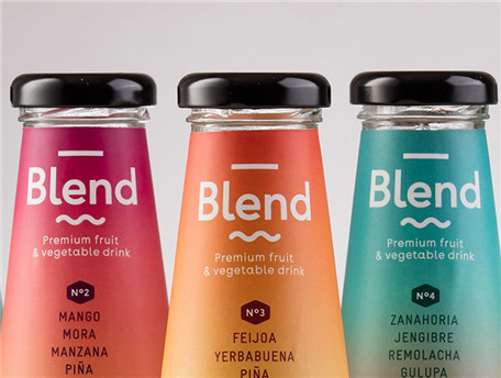 瓶装饮品包装渐变创意设计