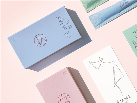 蓝色粉色日用品外包装盒设计