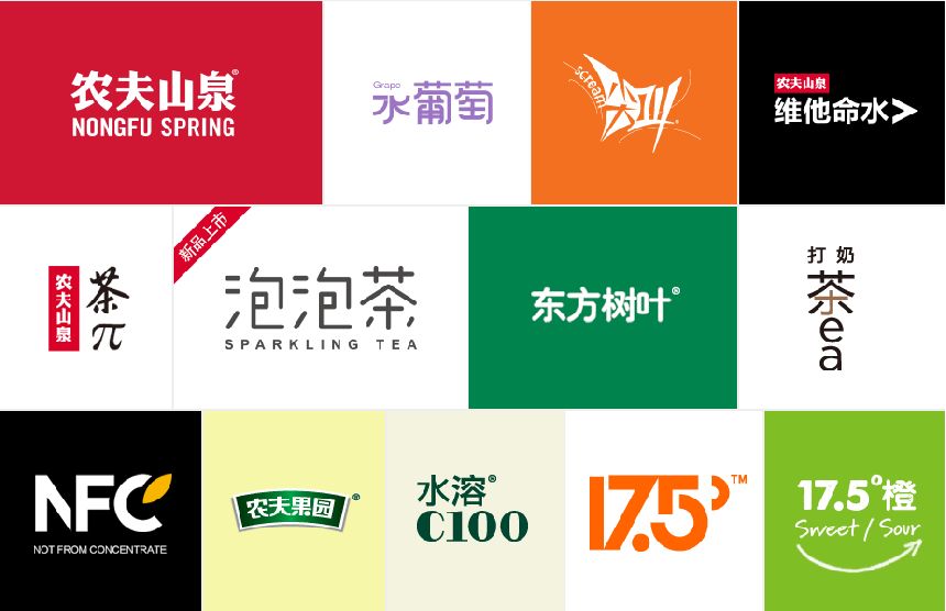 农夫山泉产品品牌设计全系列