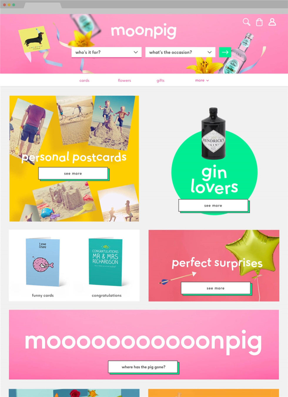 Moonpig企业品牌官网建设品牌视觉升级设计